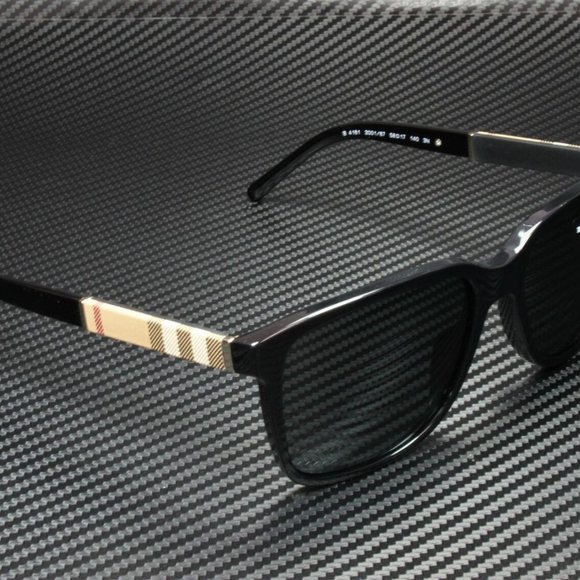 Men's Burberry Black Grey Sunglasses New - Picture 2 of 5